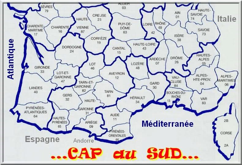 carte de france sud images