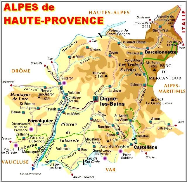 alpes du sud carte